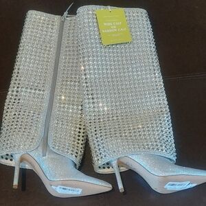 Gianni Bini Silver Bling Boots, New, Size7M